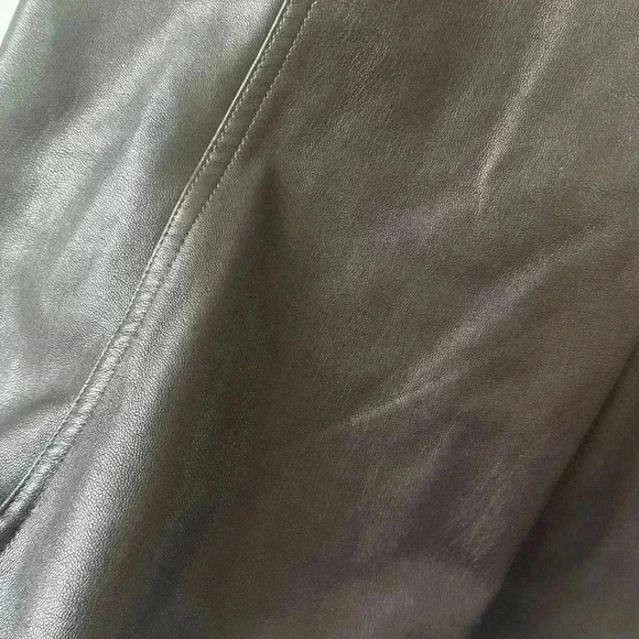 Ann Taylor Faux Leather Bordeaux top - Picture 4 of 5